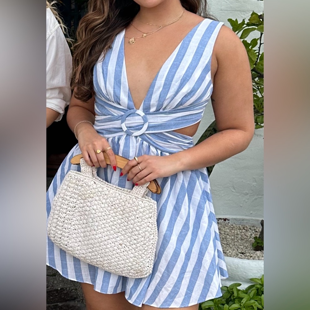 Ohm Boutique Blue Cut Out Dress